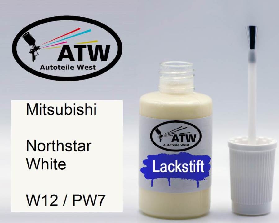 Mitsubishi, Northstar White, W12 / PW7: 20ml Lackstift, von ATW Autoteile West.